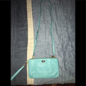Authentic Coach Cross Body strap-purse in blue